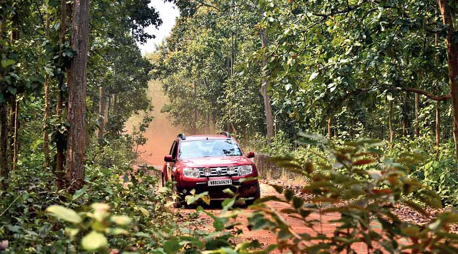 One of the cars at the rally in Bankura