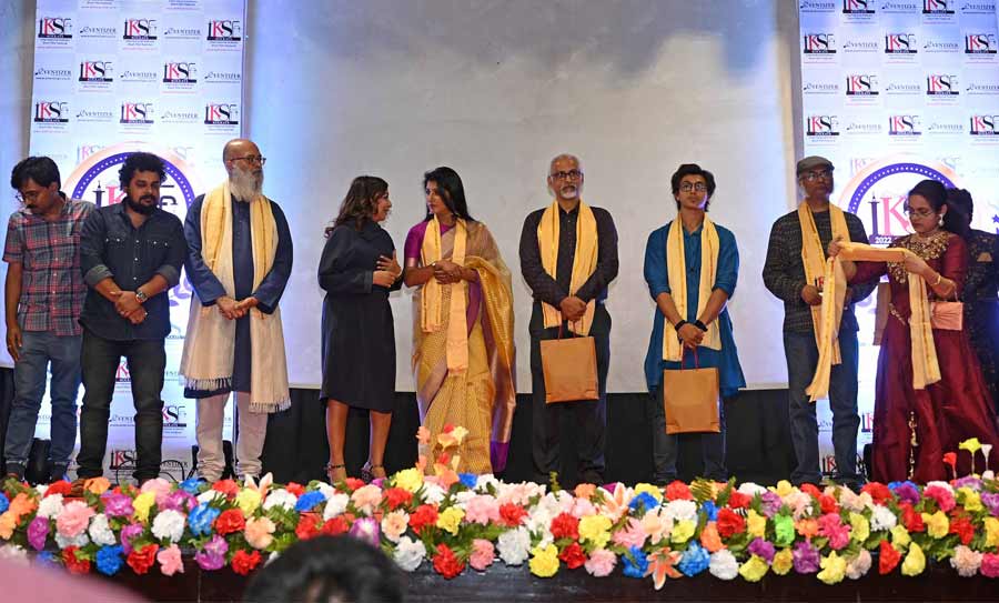 HONOUR: Attendees at the International Kolkata Short Film Festival 2022 awards ceremony at Rotary Sadan on Sunday, March 13. The week-long festival, which received over 190 submissions from 26 countries, concluded with an award ceremony on Sunday. Several known faces of the Bengali film industry were present at the event