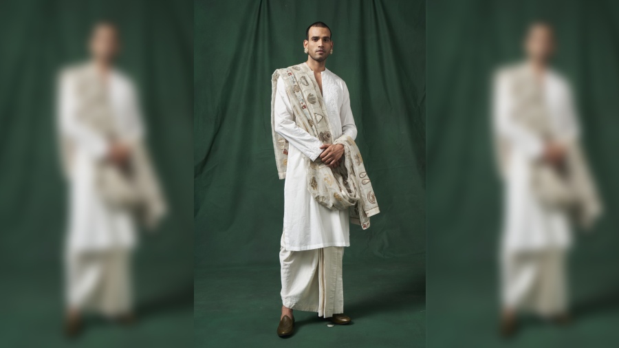 Anamika Khanna’s menswear is understated and classic on the one hand and experimental on the other, and is a ‘natural extension’ of the designer’s womenswear line