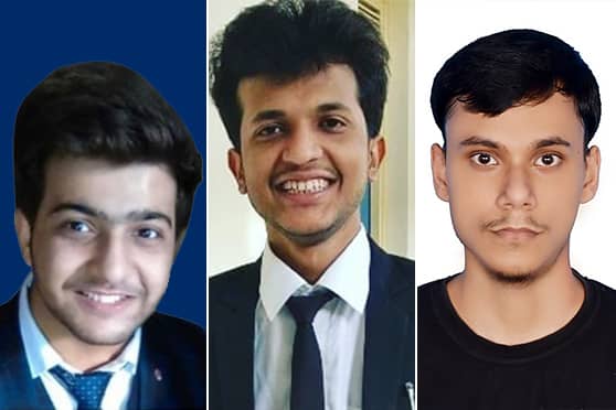 (From left to right) Unacademy learners Abhinav Garg, Saurabh Singh Yadav and Gaurav Kumar secured GATE AIR 1 in Computer Science, Environmental Engineering and Electrical Engineering, respectively.
