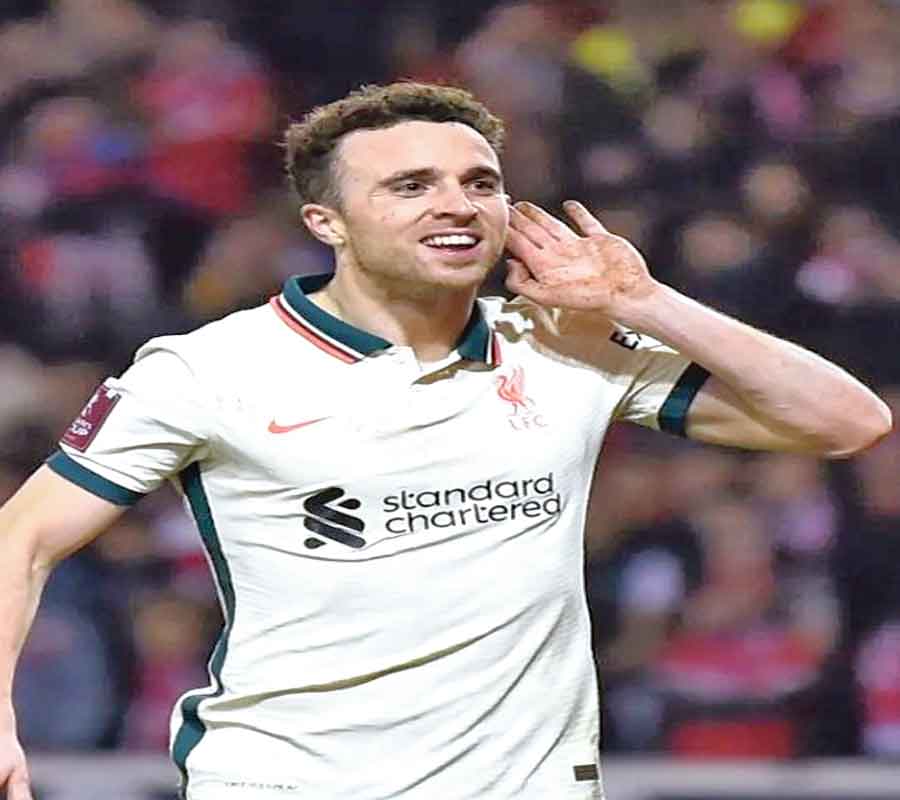 Diogo Jota of Liverpool after scoring the winner against Nottingham Forest on Sunday.