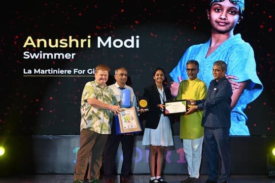 Anushri Modi, a Class XII student of La Martiniere for Girls, Kolkata, is a swimmer. 