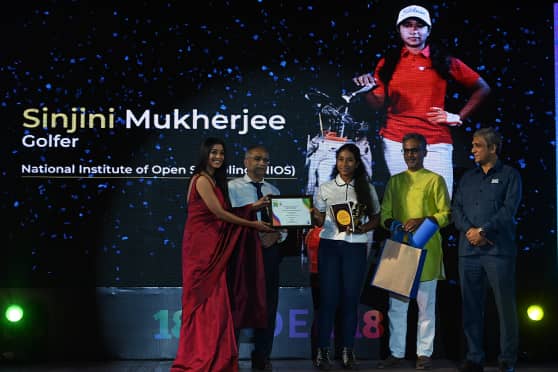 Sinjini Mukherjee, a Class X student of the National Institute of Open Schooling, is a golfer.  