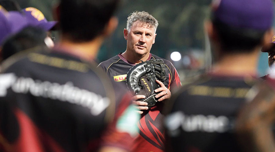 David Hussey at a training session. 