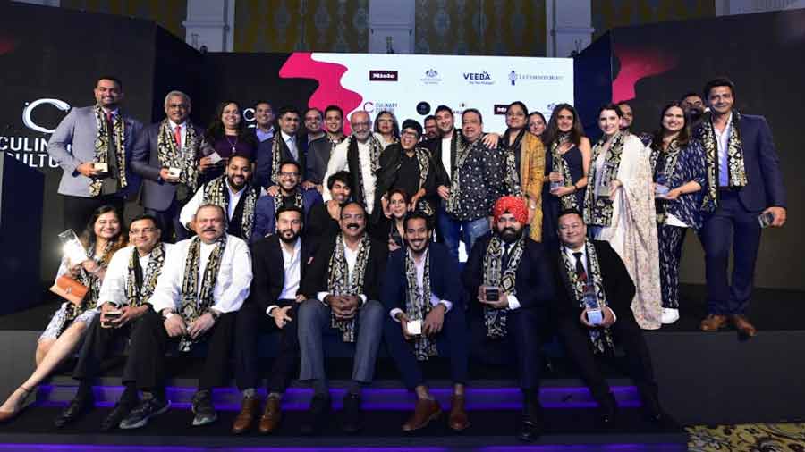 India’s top 30 chefs with winners of the Special Awards category and Culinary Culture co-founders at the Food Superstars event 
