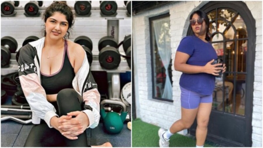 (L to R) Anshula Kapoor sports activewear by mindful label Aastey; BlissClub’s shorties and cycling shorts have useful pockets 