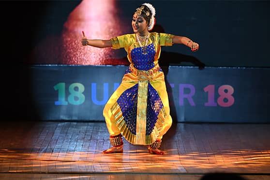 Sansthita Ghosh, a Class VI student of Burnpur Riverside School, Chittaranjan, and a Bharatanatyam dancer, performed Ganesh Vandana.  