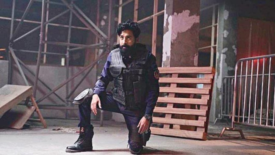 At work: Chandan Roy Sanyal in the action film Sanak