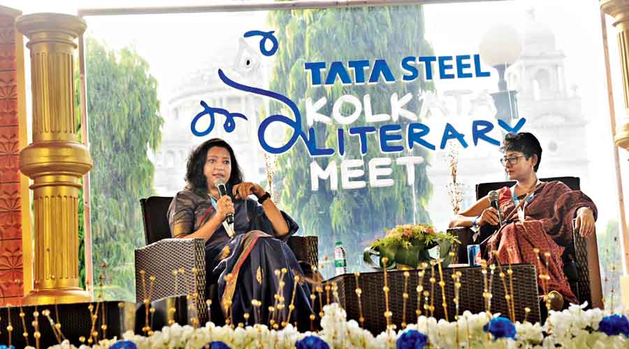 Ghazala Wahab discusses her book Born a Muslim with Jashodhara Chakraborti at the Tata Steel Kolkata Literary  Meet (Kalam) on Sunday.