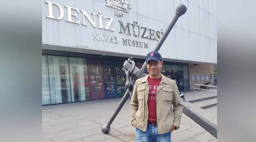 Haque, seen here in front of the Deniz Muzesi Naval Museum in Turkey, feels that talent and passion are equally important to be a good lawyer