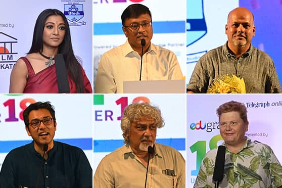 (Clockwise from top left) Paoli Dam, Dibyendu Barua, J.R. Ram, Paul Walsh, Kunal Basu and Anupam Roy attended the 18 Under 18 Awards ceremony at GD Birla Sabhagar on March 22.