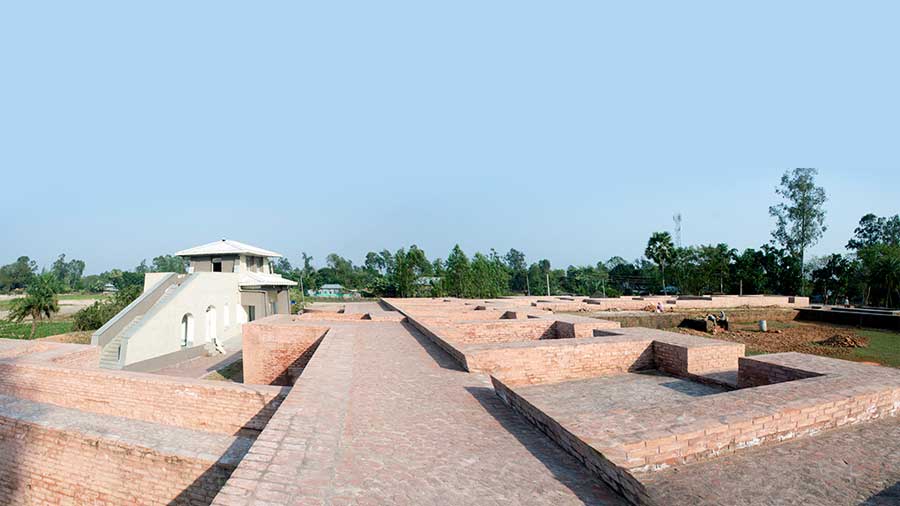 The ruins of the ninth-century Nandadirghi Vihara in Malda’s Jagjivanpur were discovered in the early 1990s and are currently being restored
