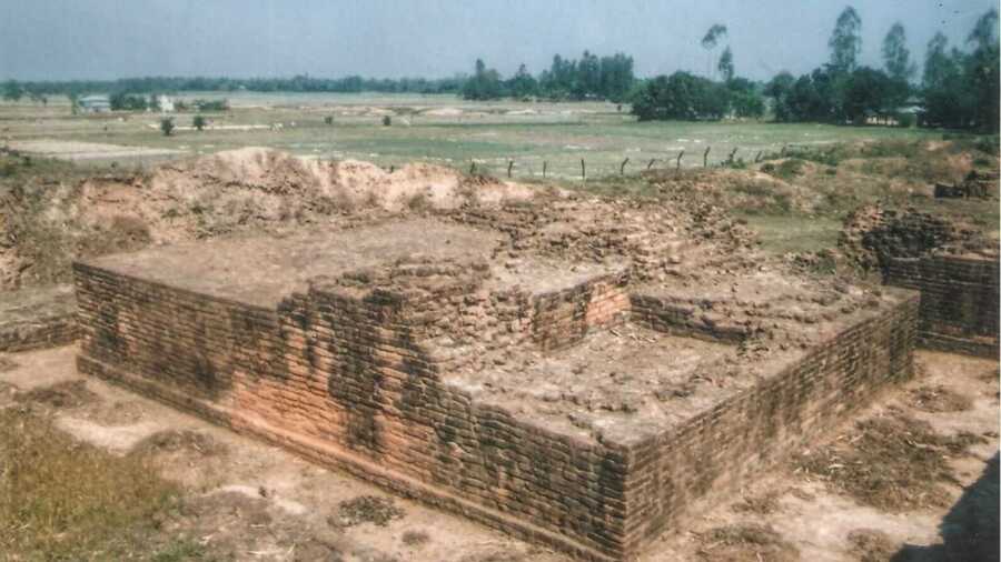 Structures including a sanctum (in picture), living quarters and a well were revealed during excavations that began in 1995 and lasted a decade
