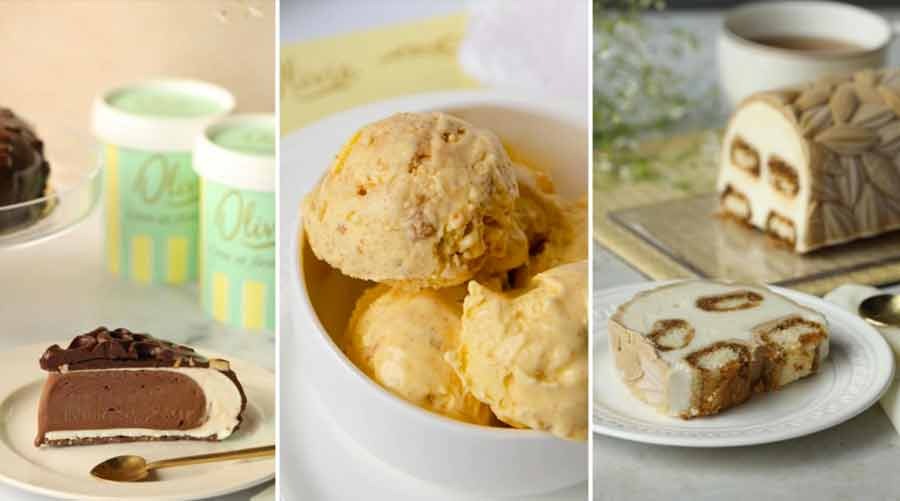 (L-R) Chocolate Overload, Mango Cheesecake ice cream and Tiramisu Log from Olivia Creamery 