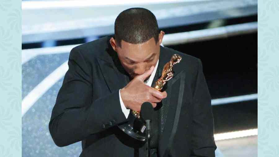 Will Smith getting teary-eyed during his Best Actor speech