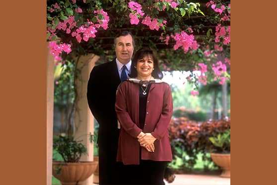Kiran Mazumdar Shaw and her husband John Shaw. 