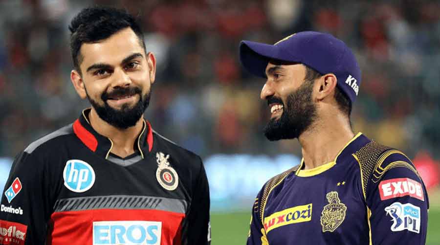 Former KKR skipper Dinesh Karthik will be wearing the colours of Virat Kohli’s RCB tonight in a high-voltage clash between familiar foes 