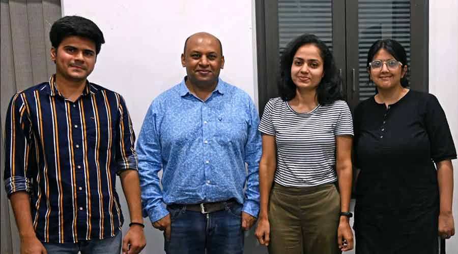 (Second from the left) Pratik Sinha with his Kolkata team members 