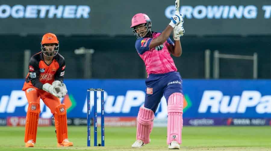 Sanju Samson was his typically flamboyant self in a quickfire half-century for RR against SRH