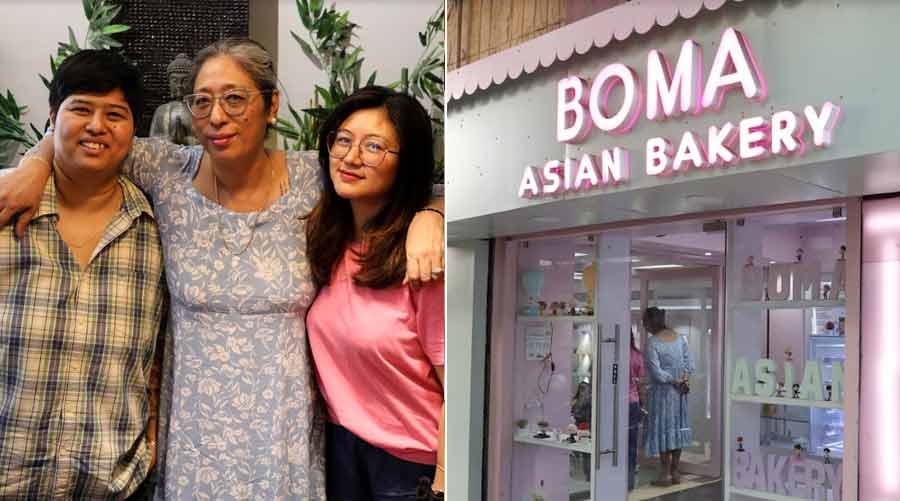 Boss ladies (left to right) Sachiko, Doma and Manisha; the exterior of Boma Asian Bakery