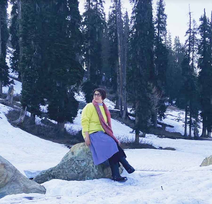 Actor Swastika Mukherjee uploaded this photograph from Gulmarg, Kashmir on her Instagram handle on Thursday