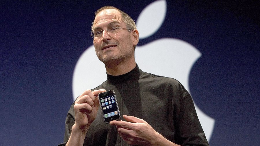 File picture of Apple co-founder Steve Jobs introducing the iPhone at Macworld on January 9, 2007 in San Francisco