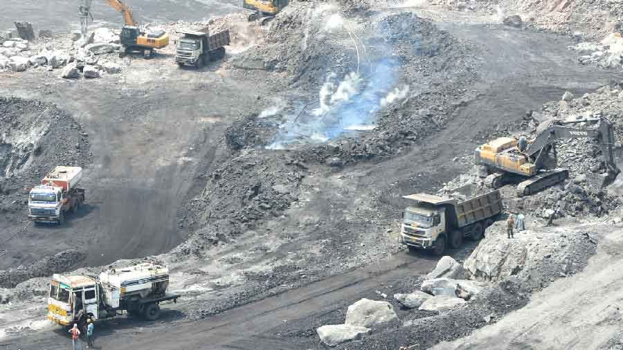 Coal production going on at a colliery in BCCL Dhanbad