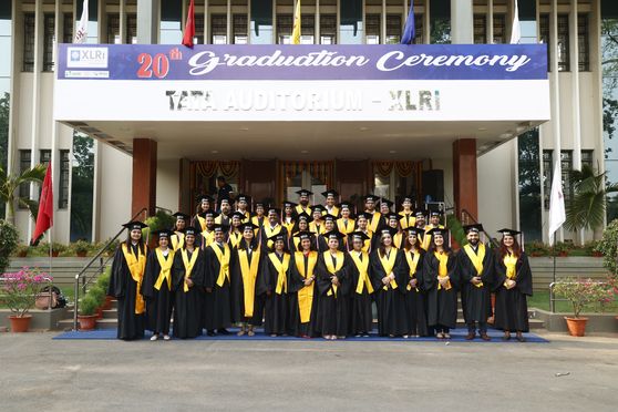 Graduating students outside the XLRI auditorium.  