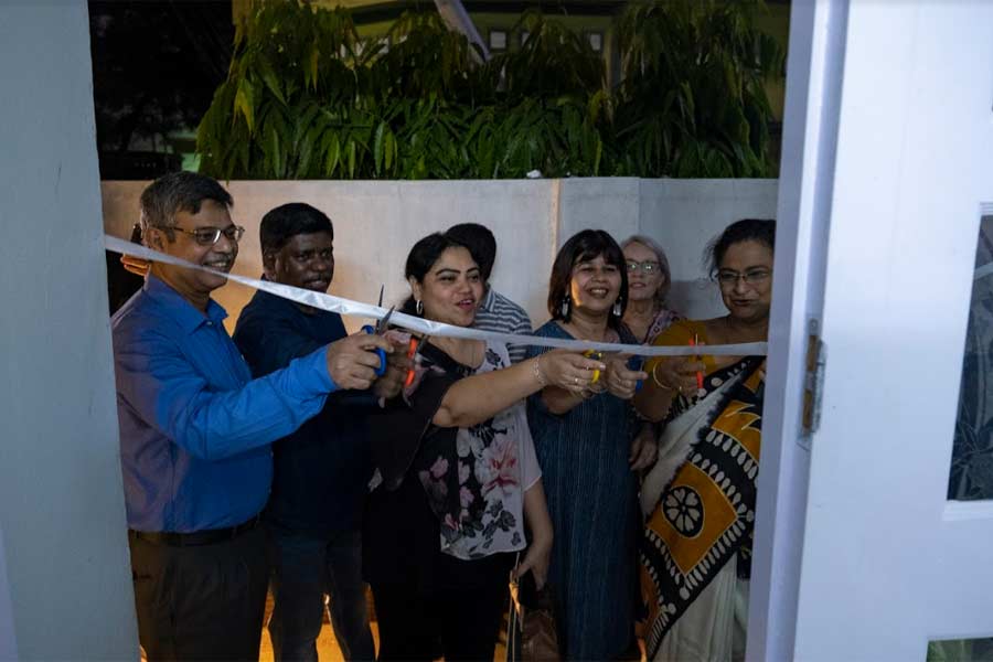 ‘This is a great initiative and I am honoured to be here,’ said Bhattacharya, as she addressed the crowd. The mic was then handed over to Sarkar, who spoke about her acquaintance with Decker, finishing off her speech with, ‘Beth is an inspiration in how she has managed to gather all these people and bring joy to their lives.’ This was followed by the ribbon-cutting ceremony. (L to R): Dr. Arun Sarkar, Rev. Patric Joseph, Rupkatha Sarkar, Mina Joseph, Sarbari Bhattacharya