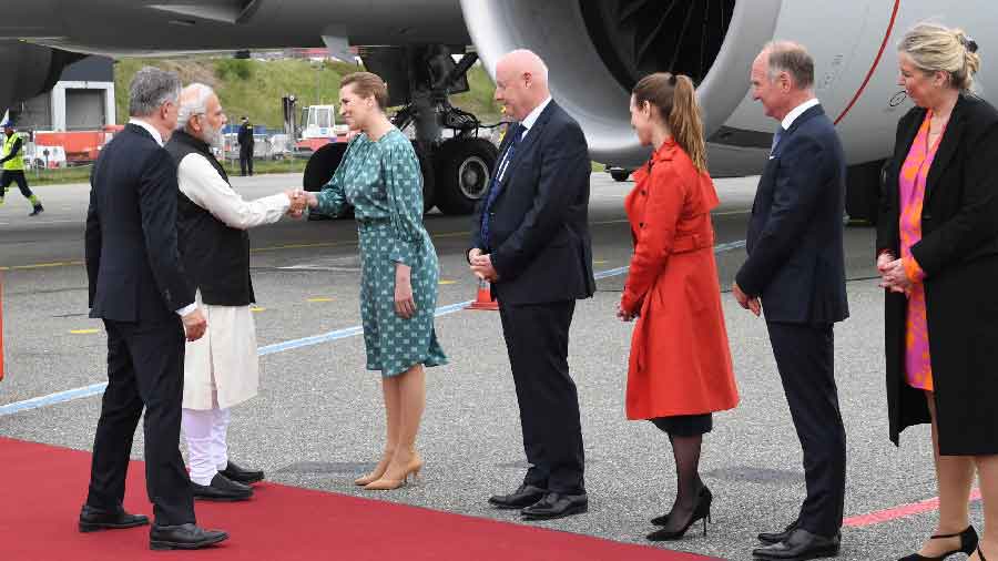 PM Modi arrives in Denmark