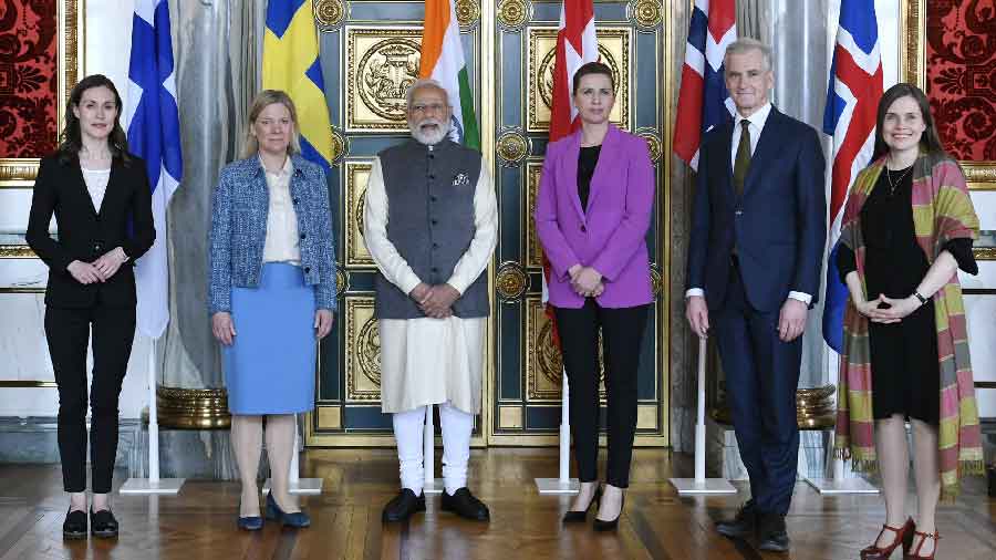 PM Narendra Modi with other world leaders at Nordic summit