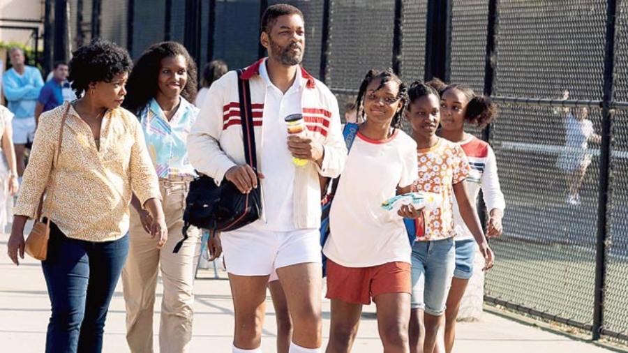 Will Smith with his co-actors in King Richard