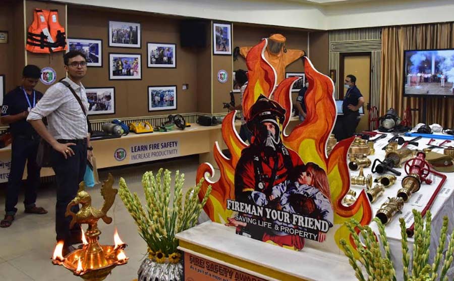 An exhibition on fire safety and prevention was held at Nandan on Thursday