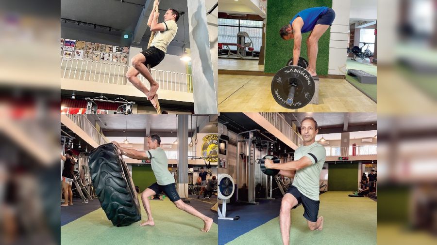 Clockwise: Pull, Bend, Lunge and rotate, Push