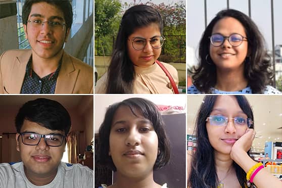 (L-R, clockwise) Soham Bhattacharya, Harsheen Kaur, Aatreyi Sarkar, Sannidhyaa Basu Mallik, Aishee Bhattacharya, Sriparno Ganguly.