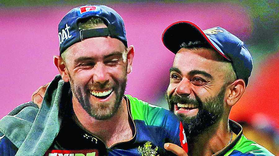 Glenn Maxwell and  Virat Kohli during the match against Sunrisers Hyderabad  at the Wankhede on Sunday.