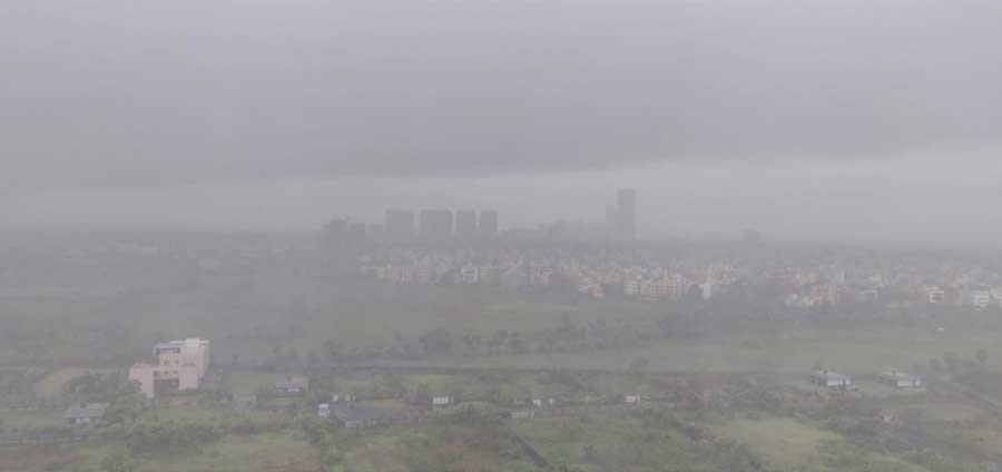Anandapur, EM Bypass: The rain, seen as a precursor to Cyclone Asani, was blinding in most parts of the city. 