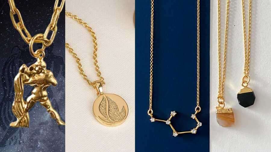 14k Gold Zodiac Name Necklace - Zoe Lev Jewelry