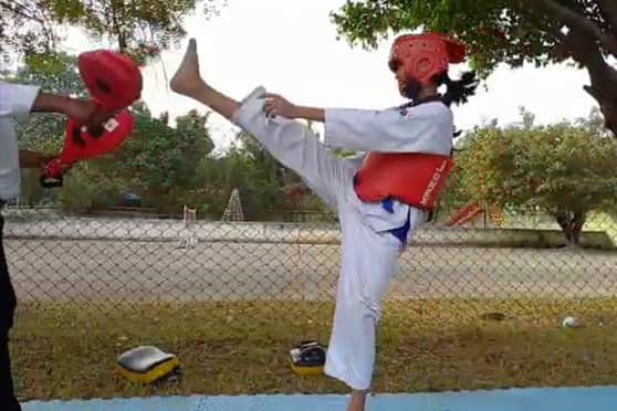 Likuta practices during the games period school and at home she follows a daily exercise regime to keep fit. 