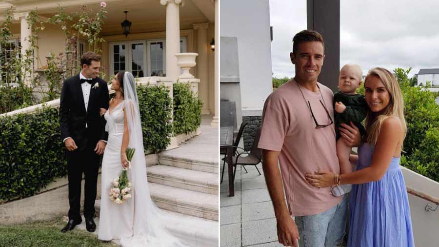 Brya Fahy, Tim Southee’s wife: Black caps bowler Tim Southee tied the knot with long-time girlfriend Brya Fahi right before the IPL season commenced. The couple share two kids, named Indie May and Sloane. Brya, who’s reportedly a professional make-up artiste, keeps a low-profile on social media, but loves cheering for Tim during his matches