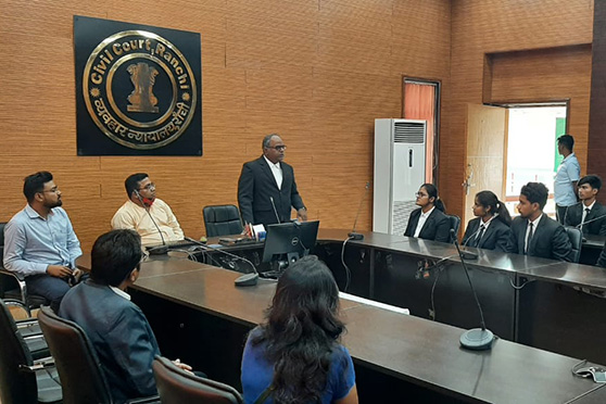 In the guided study tour, students were briefed on the functioning and procedures of the different courts, including the Family Court, CBI Court and POCSO Court.   