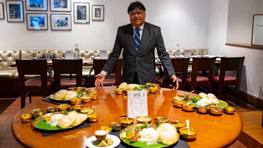 Debashish Ghosh, senior business manager at Speciality Restaurants, poses with the delectable spread