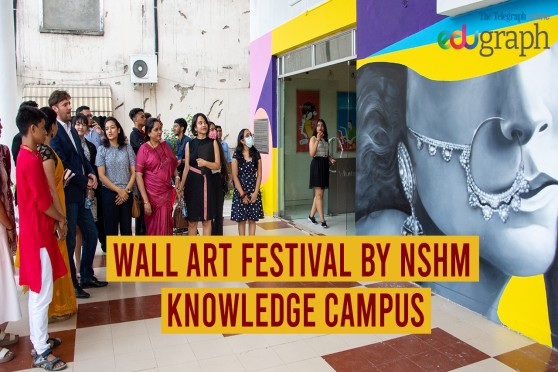 The Wall Art Festival on the NSHM Knowledge Campus, Kolkata. 