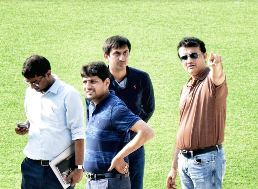 GREENS RECCE: The Board of Control for Cricket in India president and former Team India skipper Sourav Ganguly visits the Eden Gardens on Thursday, May 11.  
