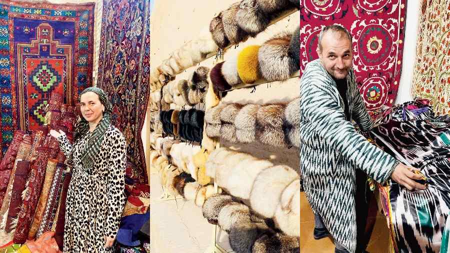 From carpets to antiques, silk textiles, local ceramics, socks knitted from sheep and camel wool, sheer scarves and fur hats...it really is a dream for the discerning shopper and still at very affordable prices