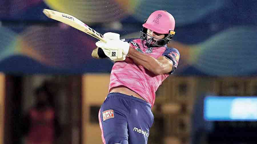 Devdutt Padikkal of Rajasthan Royals in action at the Brabourne Stadium on Sunday