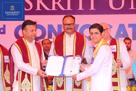 Students from the 2020 and 2021 batches were awarded their degrees at the third convocation of Sanskriti University. 
