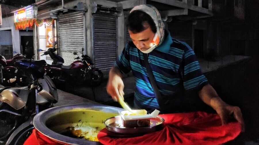 Chakraborty rides out on his Duare Biryani bike at 5pm and is usually sold out by 9pm