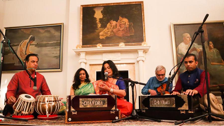 Srimati Chakraborty performing Hindustani classical music