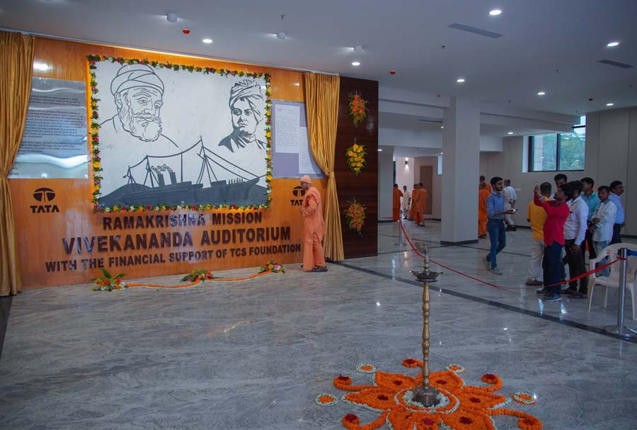 The Vivekananda Auditorium was inaugurated at Ramakrishna Mission Centre for Human Excellence and Social Sciences, New Town, on Monday. Ramakrishna Math and Ramakrishna Mission, Belur Math uploaded this photograph on Facebook on Tuesday